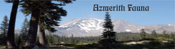 A banner of mountains with the title Azmerith Fauna